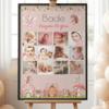 1 Yaş Doğum Günü Panosu Kız Bebek – 12 Ay Fotoğraflı Kişiye Özel Tablo - Dünyadaki İlk Yılım Panosu