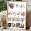 Kalpli 12 Ay Fotoğraflı Bebek Anı Panosu Kişiye Özel Çerçeveli Tablo 1 Yaş Doğum Günü Konsepti Erkek